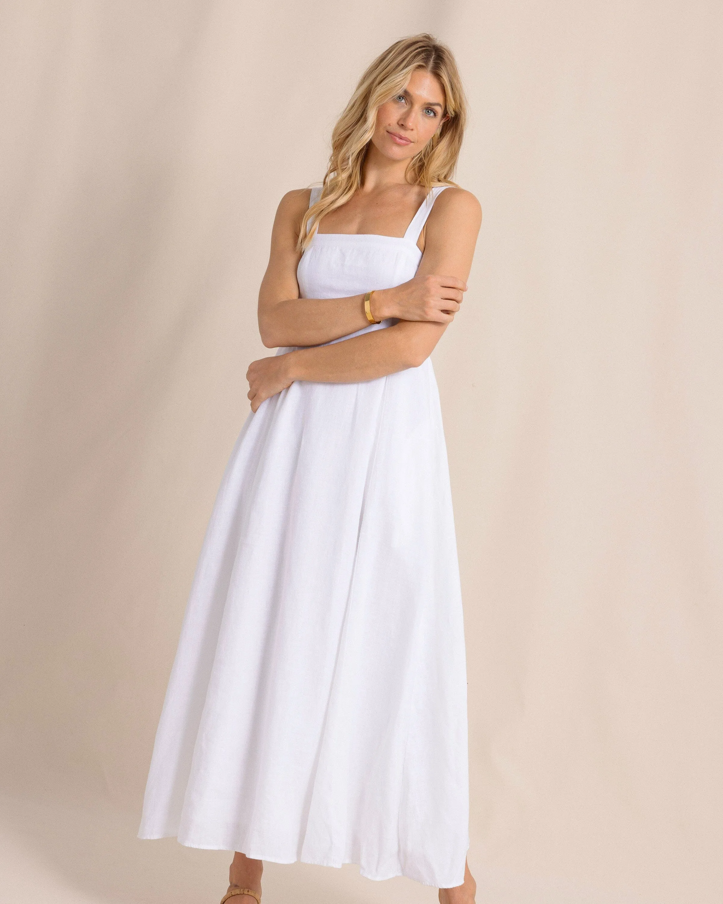 Leighton Linen Tie Back Maxi Dress