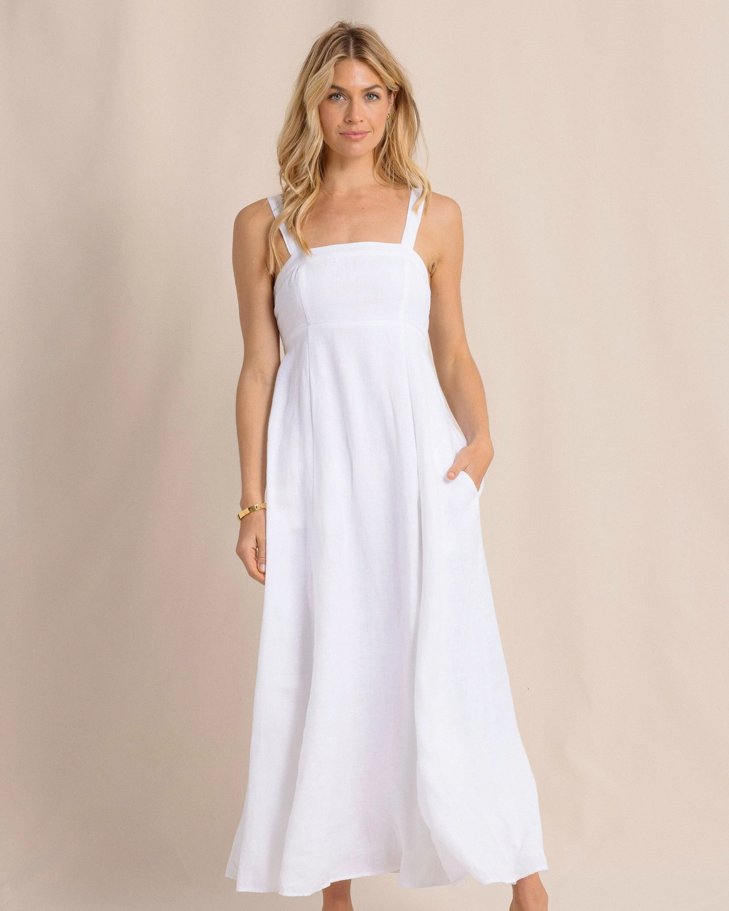 Leighton Linen Tie Back Maxi Dress