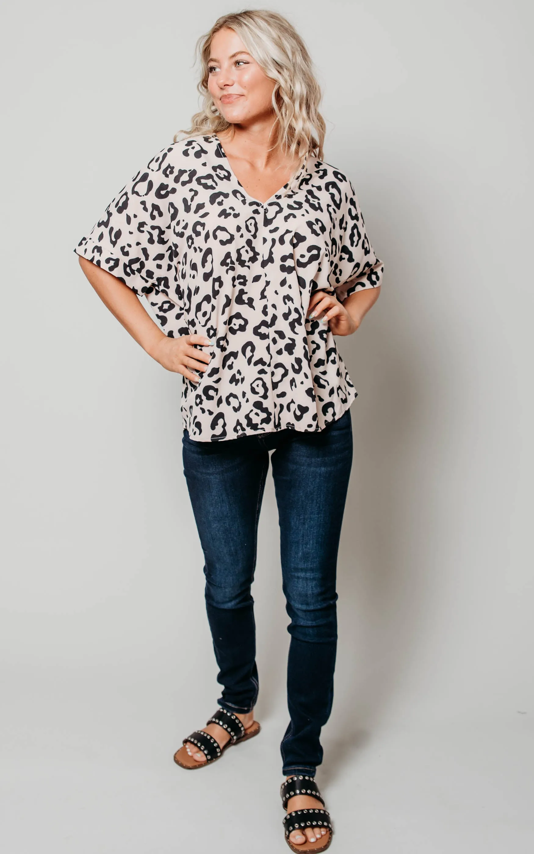 Leopard Mauve Blouse - Final Sale