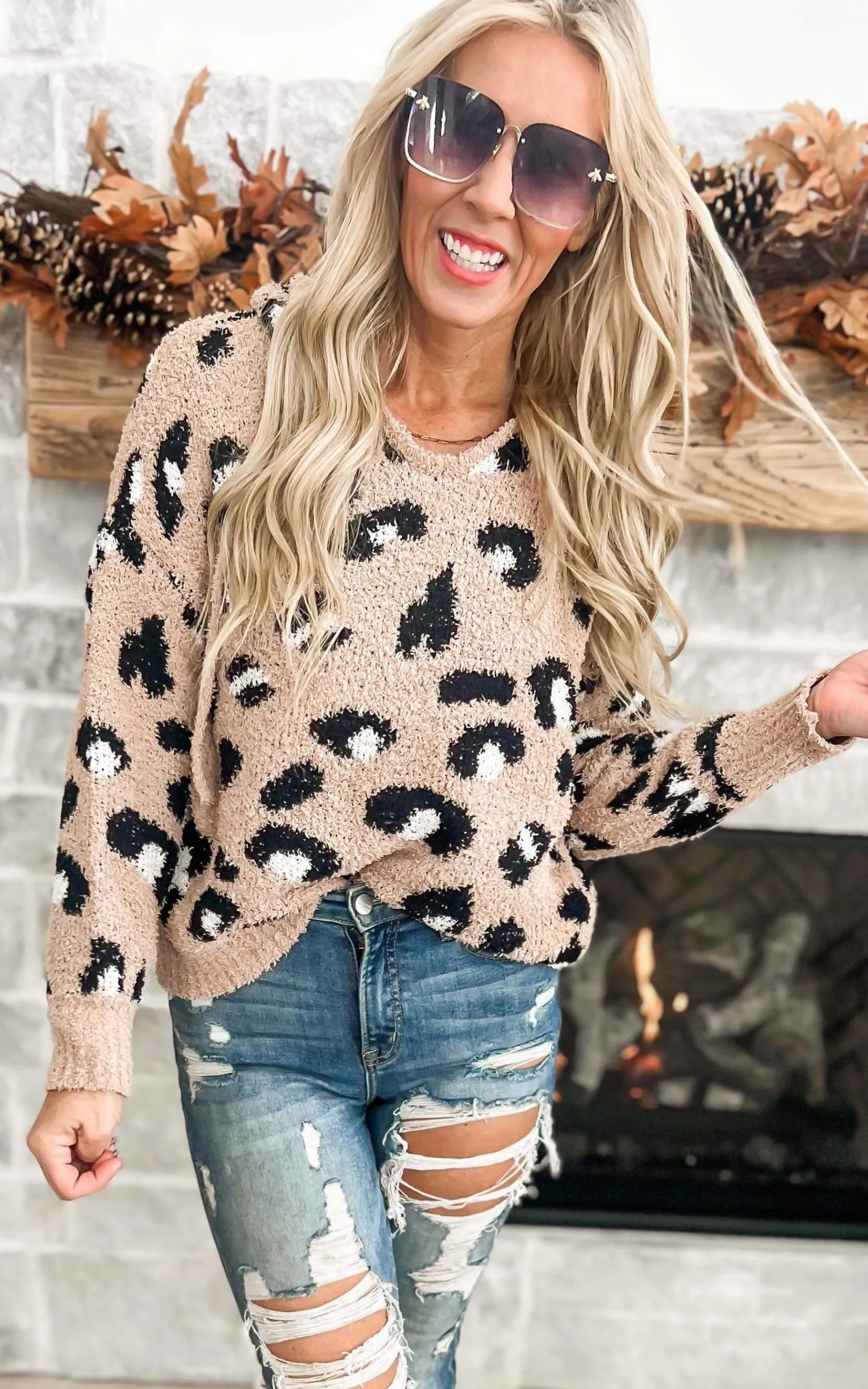 Leopard Printed Soft Sweater Top - Final Sale