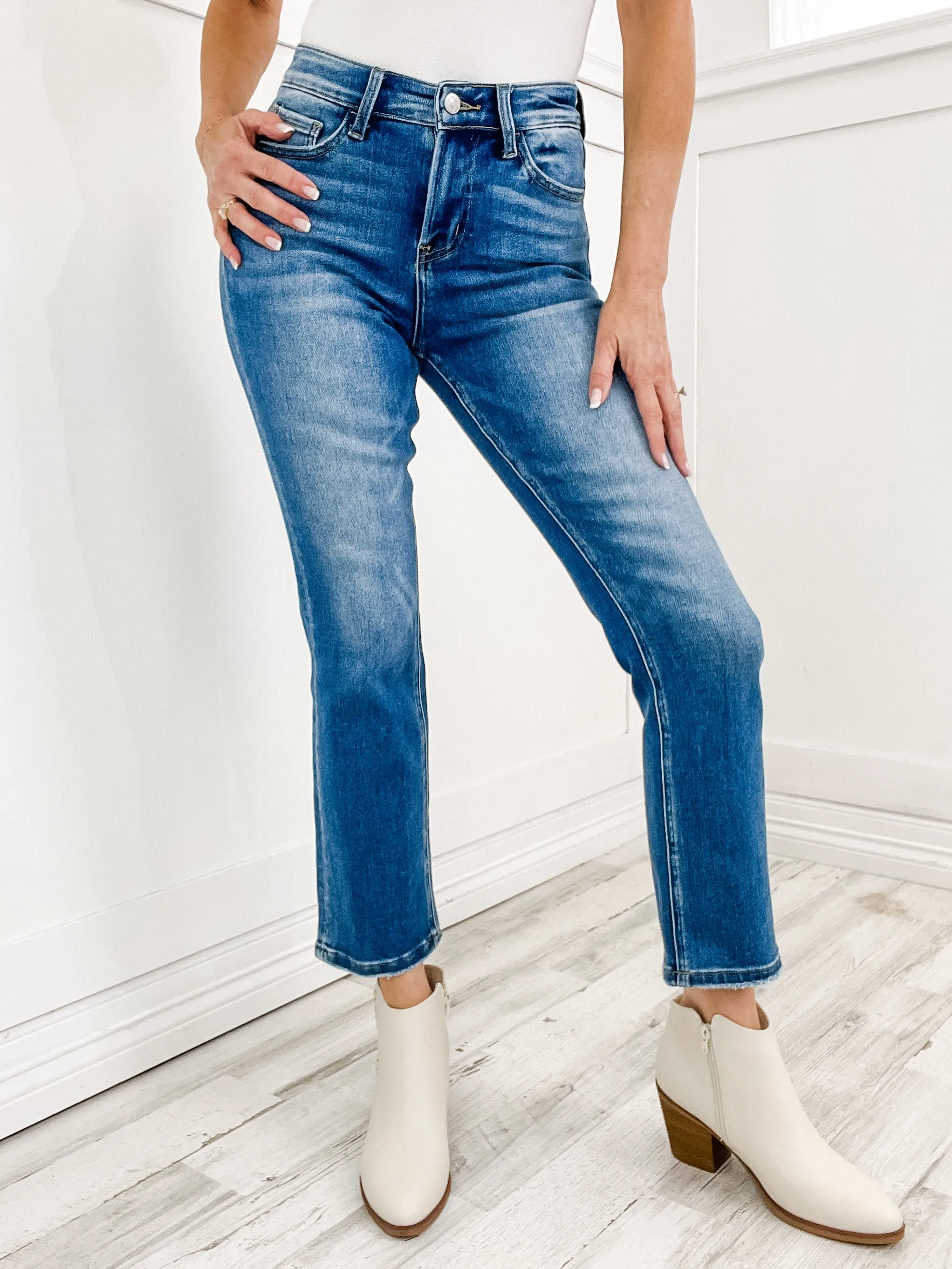 Lovervet by Vervet ENRICH Hi-Rise Ankle Slim Straight Denim Jeans