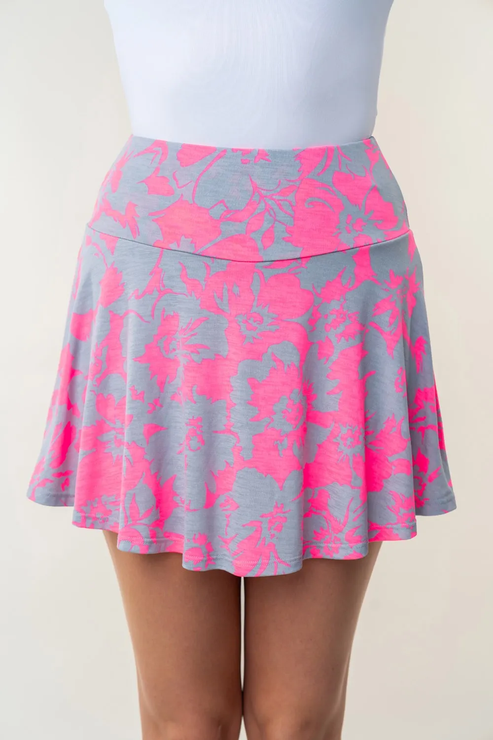 Magnolia High Waisted Floral Print Knit Skirt - Final Sale