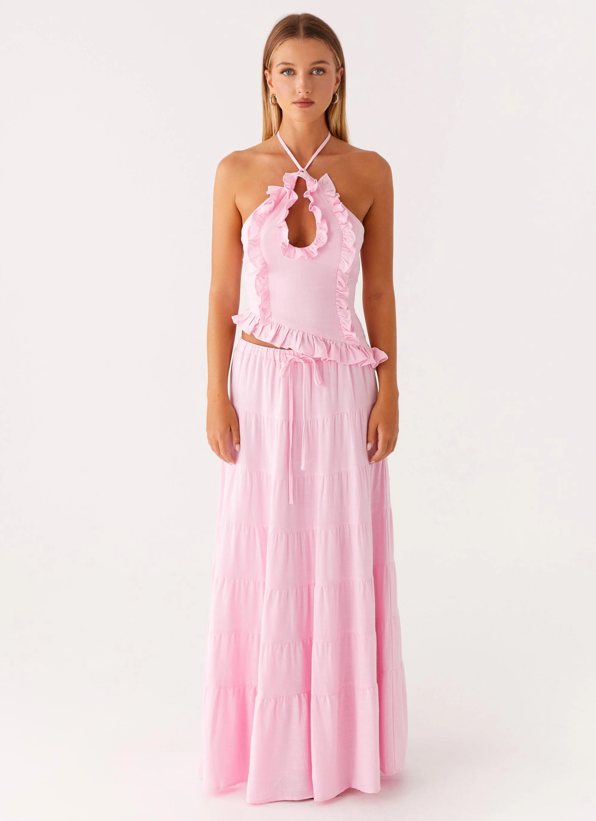 Mariella Linen Top - Pink