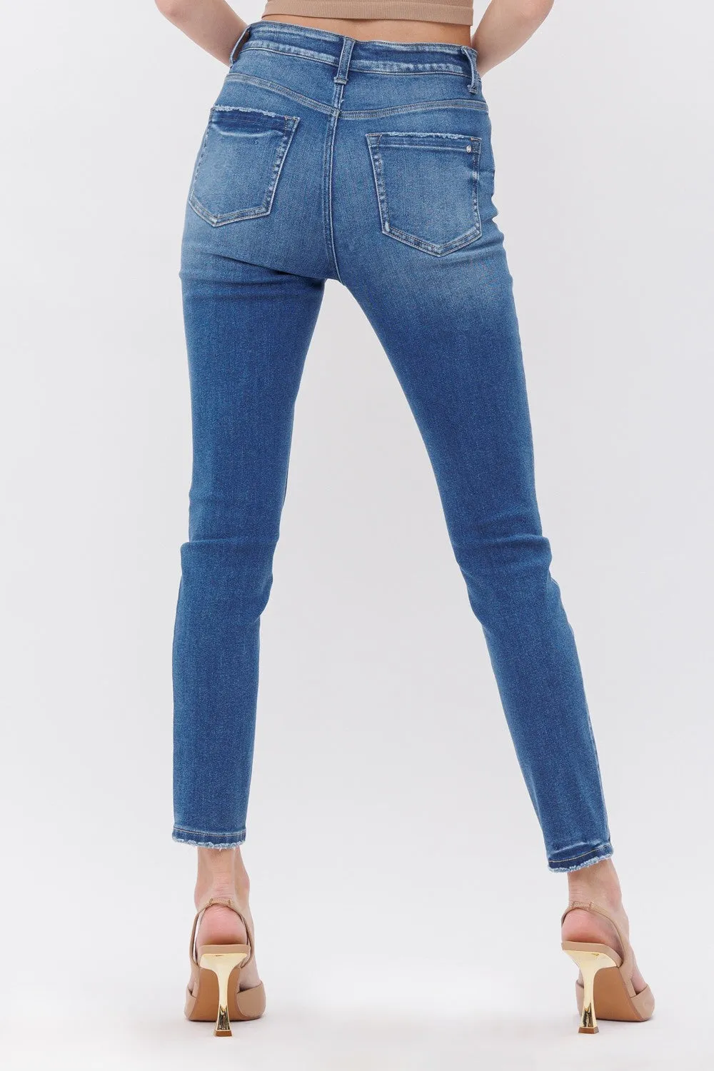 Medium Wash High Rise Ankle Skinny | Mica - Final Sale