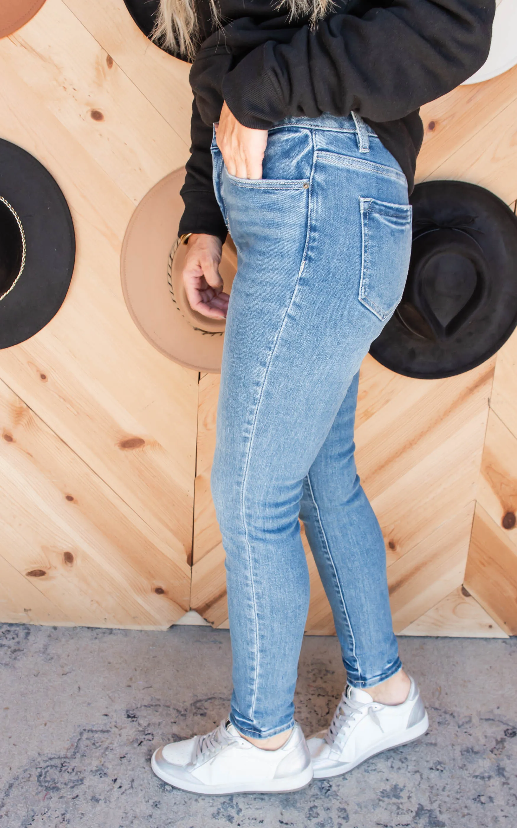 Medium Wash High Rise Ankle Skinny | Mica - Final Sale