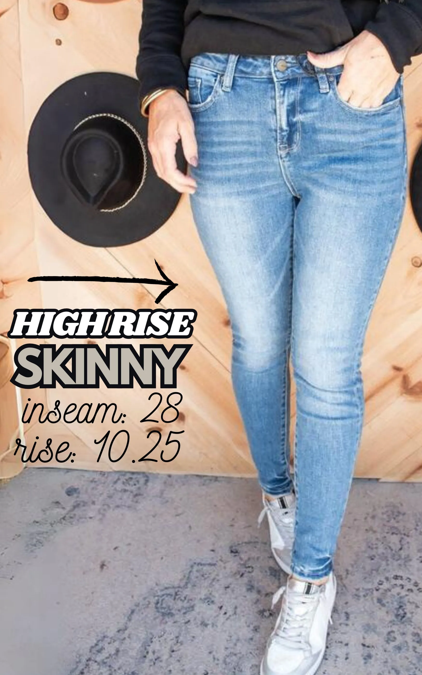 Medium Wash High Rise Ankle Skinny | Mica - Final Sale