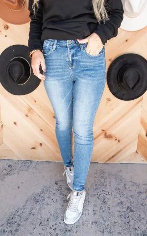 Medium Wash High Rise Ankle Skinny | Mica - Final Sale