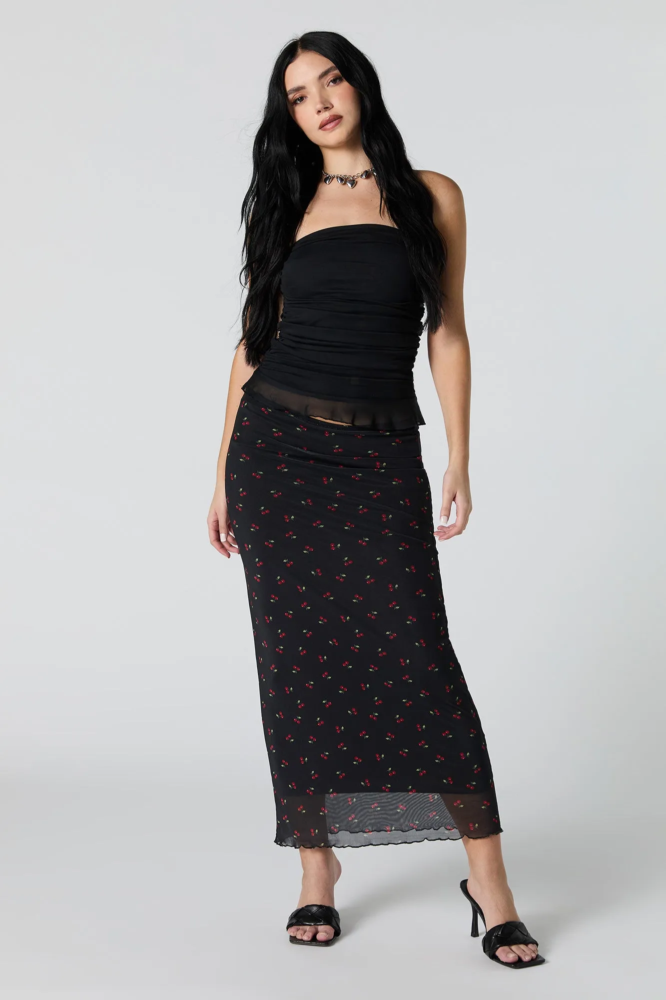 Mesh Midi Skirt