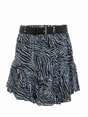 Michael Michael Kors Zebra Printed Belted Mini Skirt