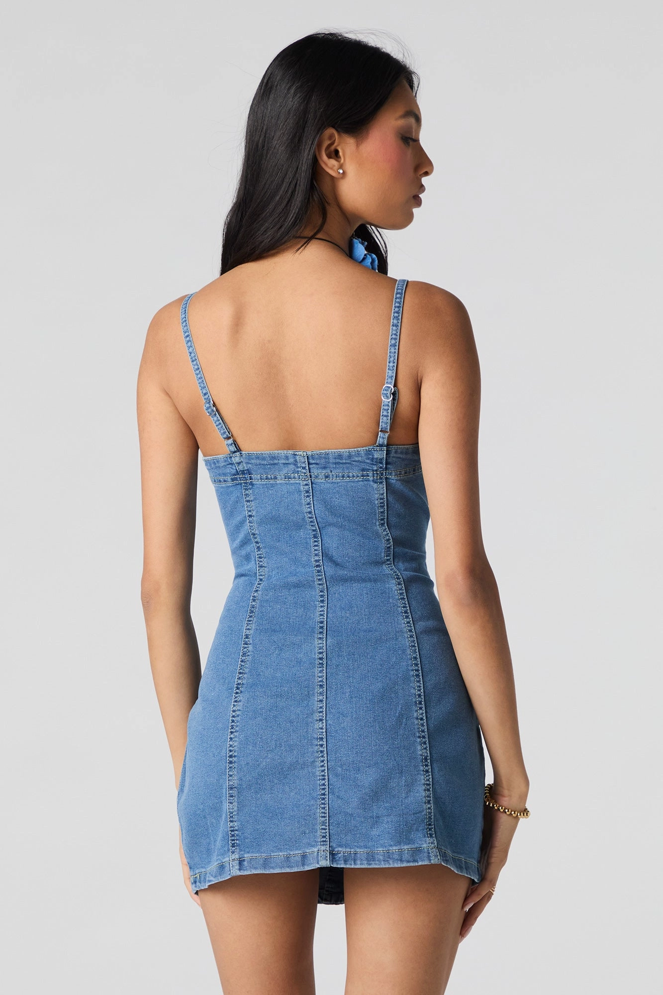 Minirobe boutonnée en denim