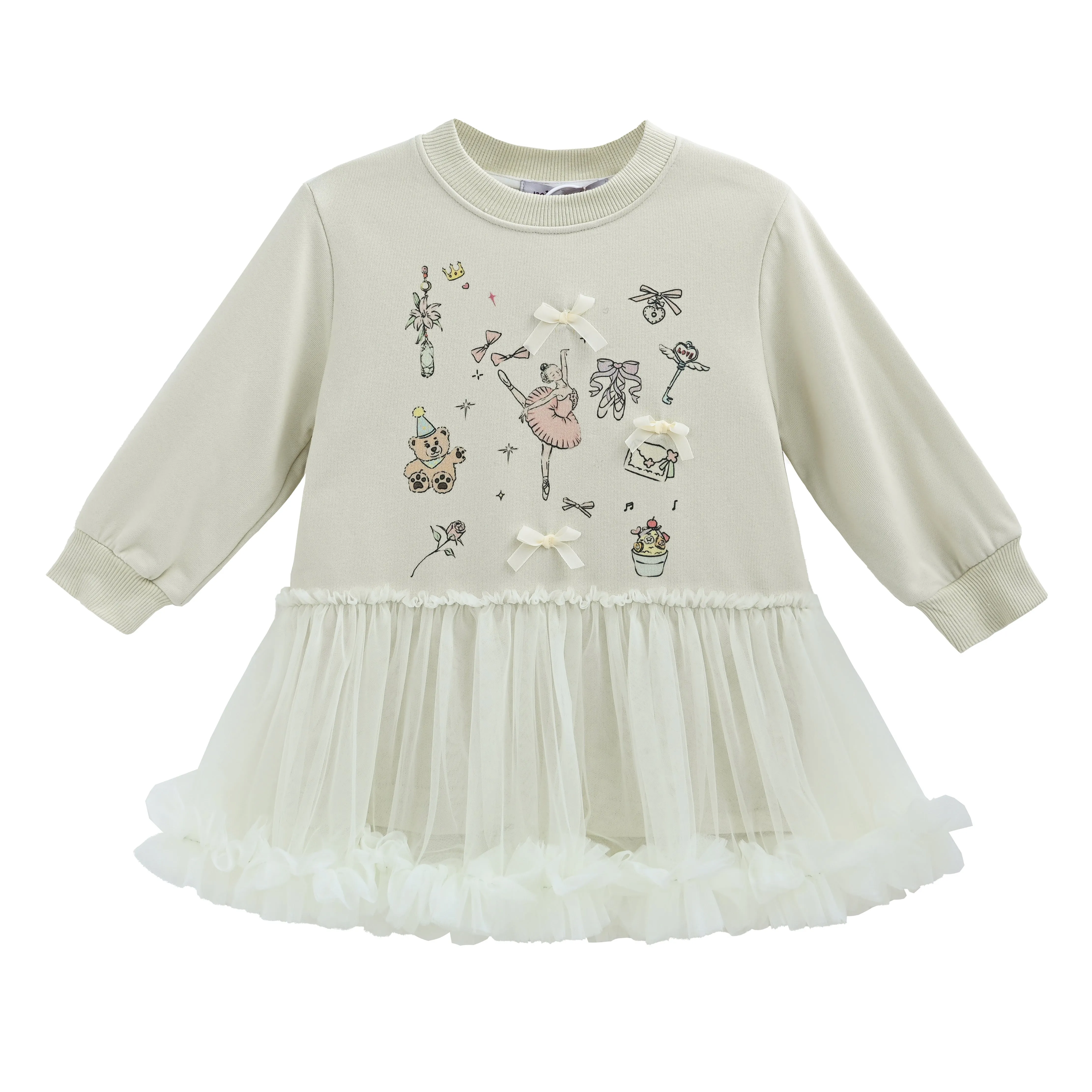Mist Ballet Ruffle Bow Dress