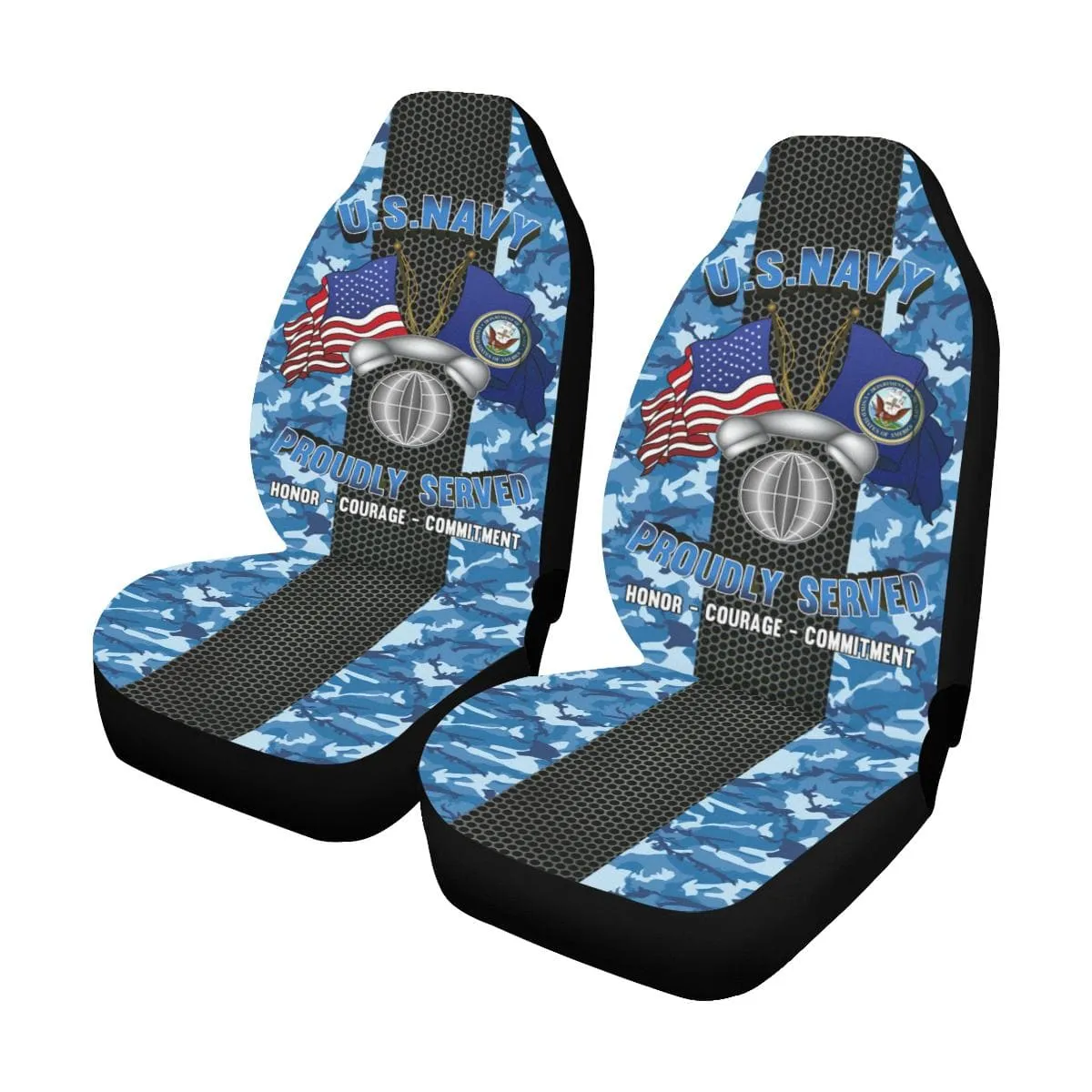 Navy Interior Communications Electrician Navy IC Car Seat Covers (Set of 2)