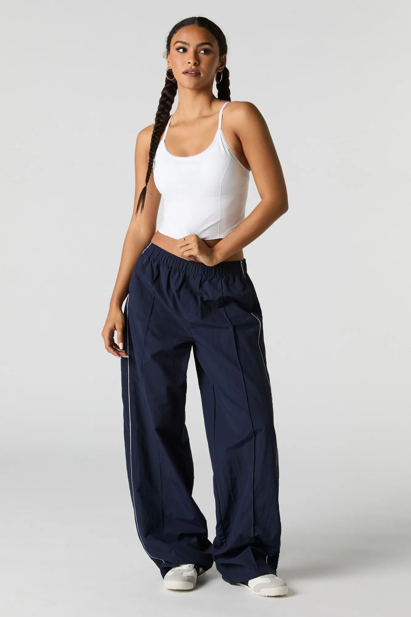 Nylon Wide Leg Pant