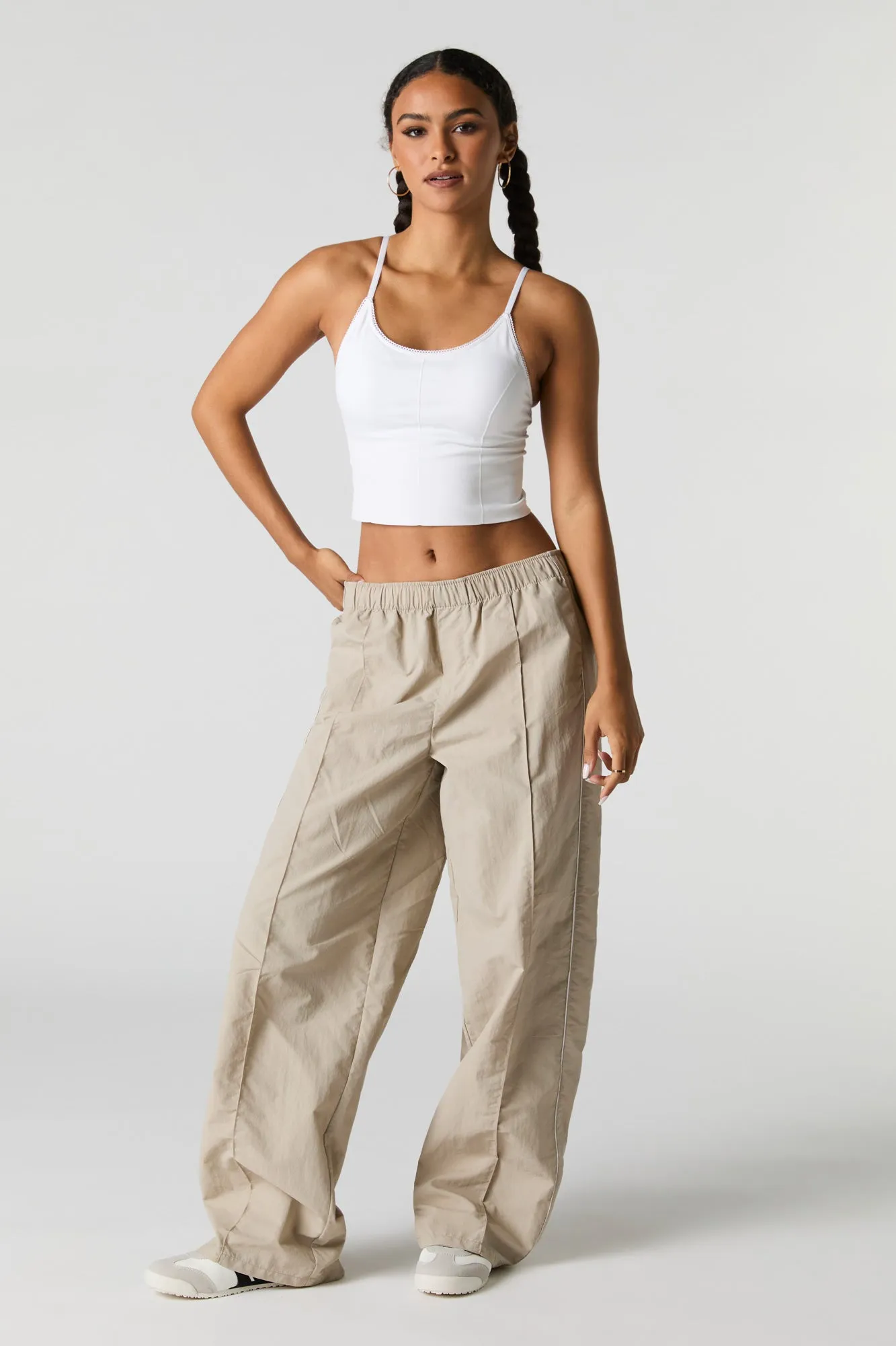 Nylon Wide Leg Pant