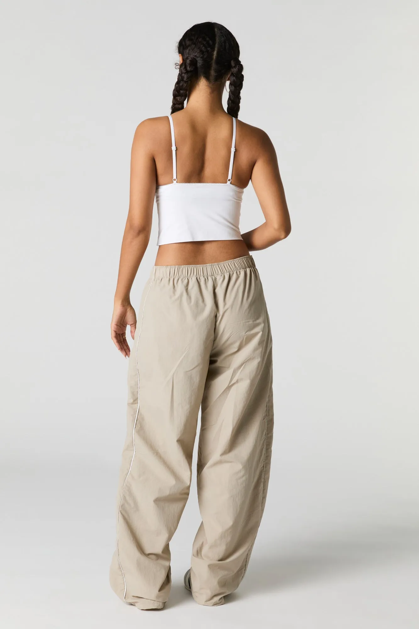 Nylon Wide Leg Pant