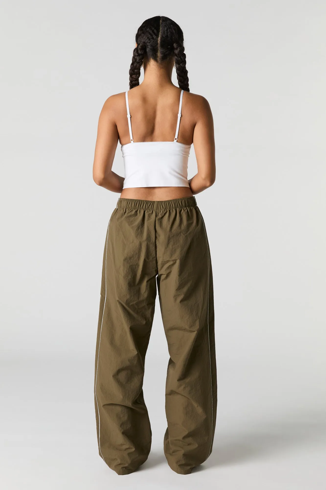 Nylon Wide Leg Pant