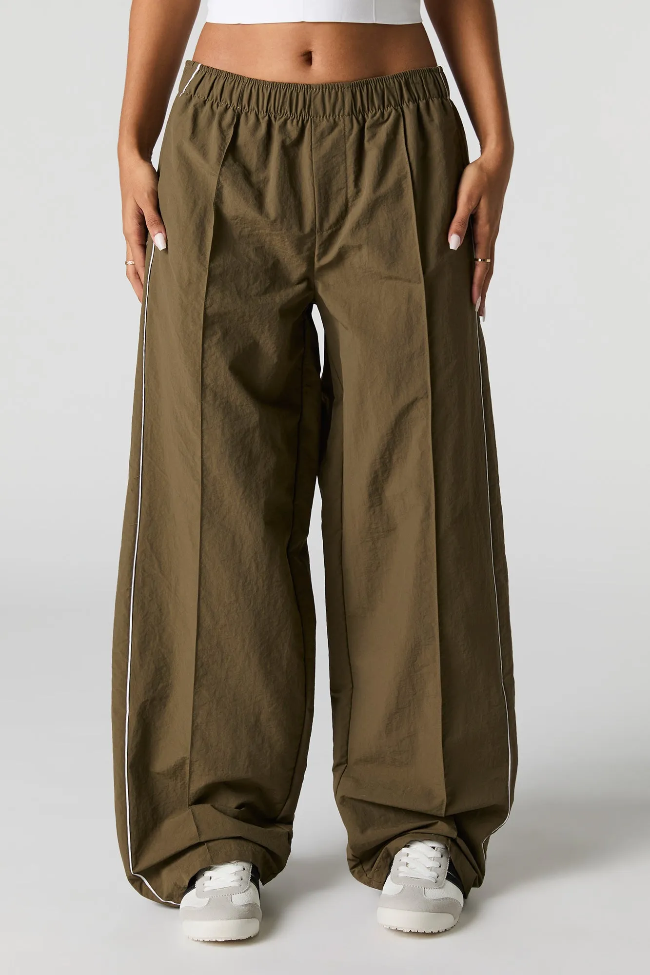 Nylon Wide Leg Pant