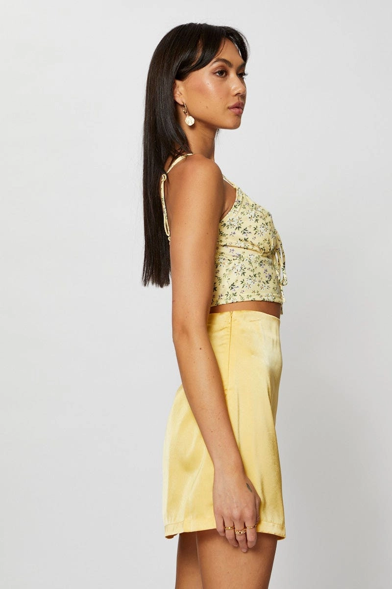 Orange Mini Skirt Split