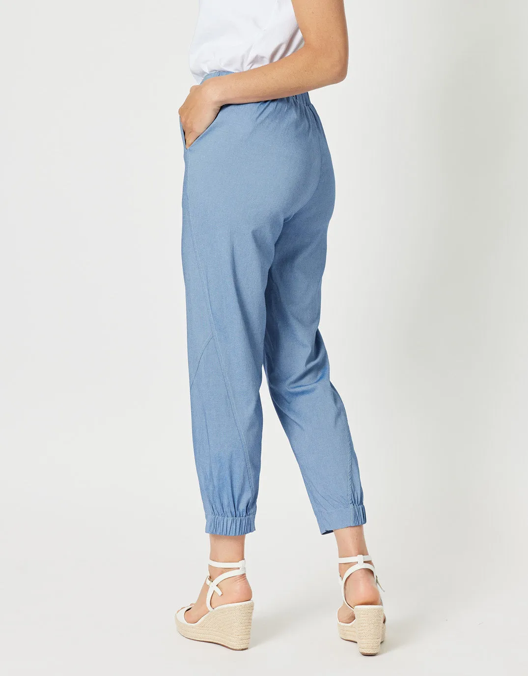 Parachute Stitch Detail Pant - Indigo Marle