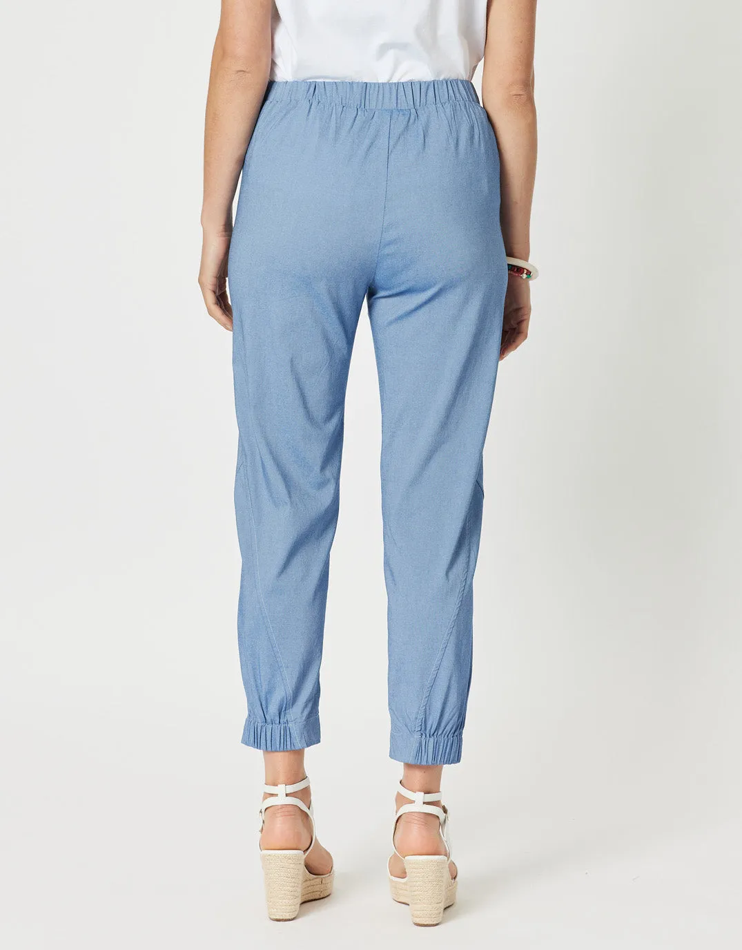 Parachute Stitch Detail Pant - Indigo Marle