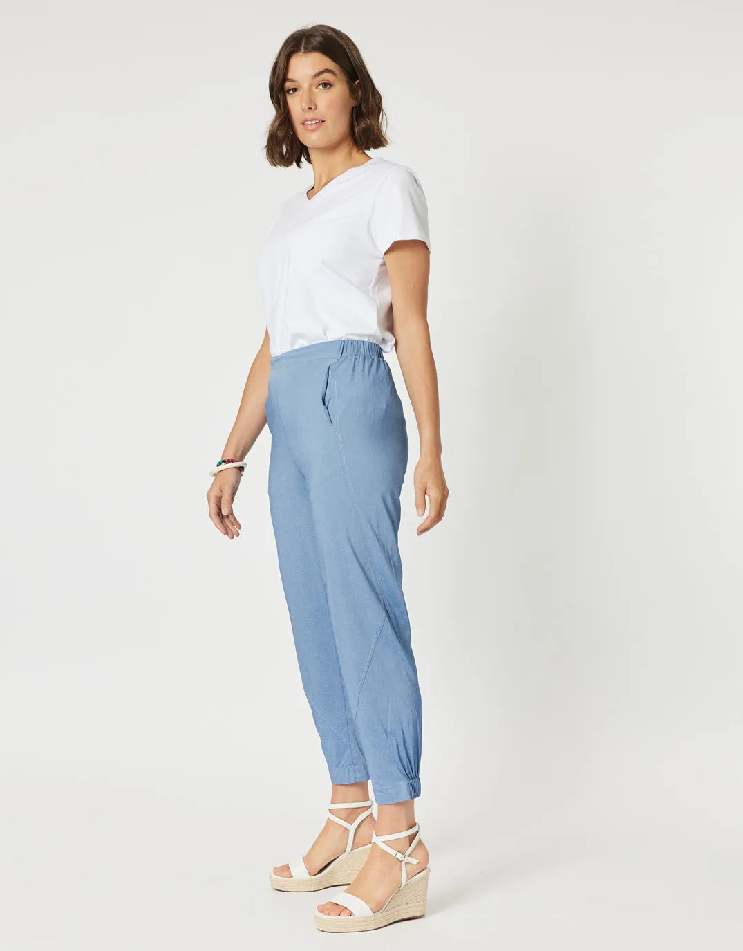 Parachute Stitch Detail Pant - Indigo Marle