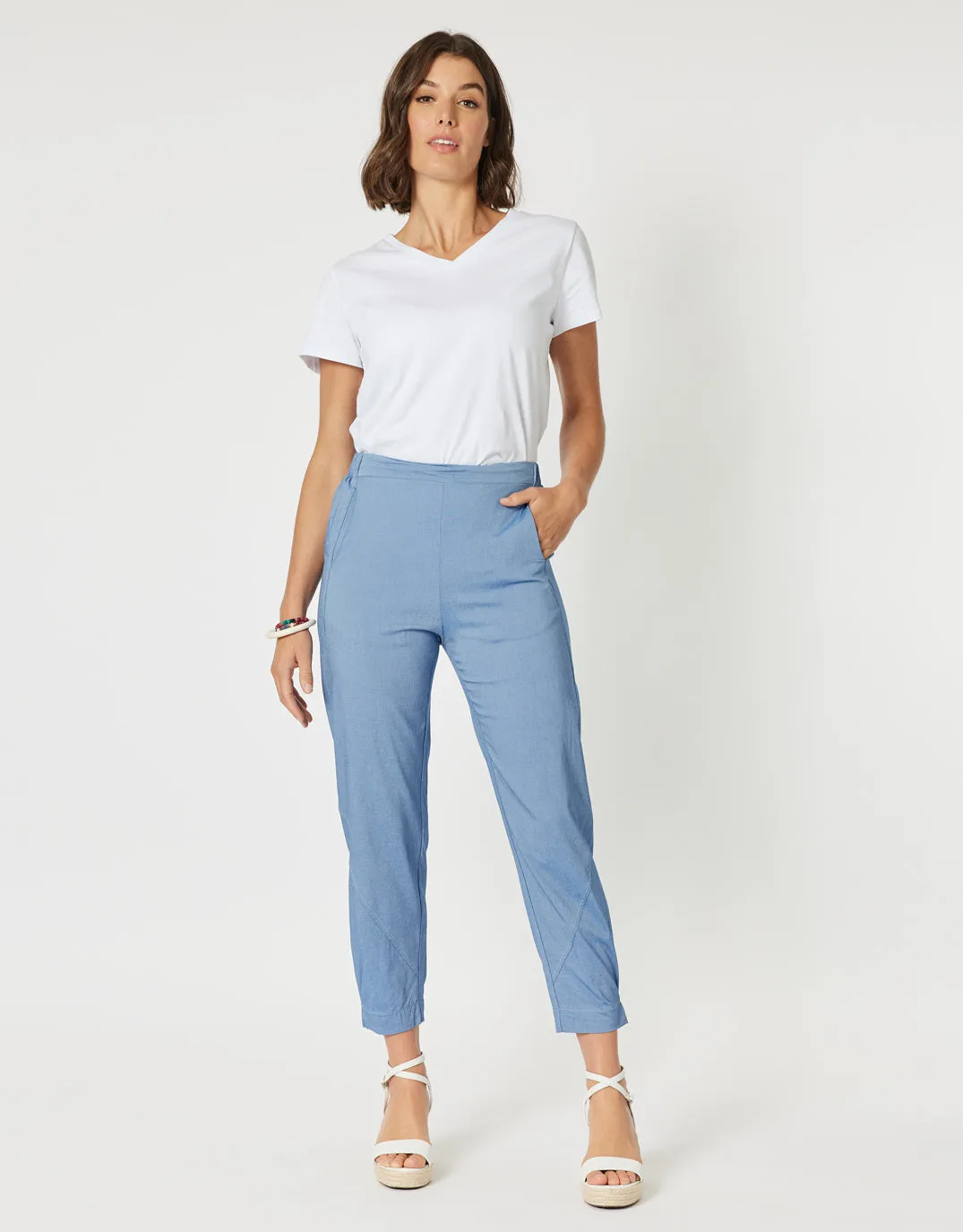Parachute Stitch Detail Pant - Indigo Marle