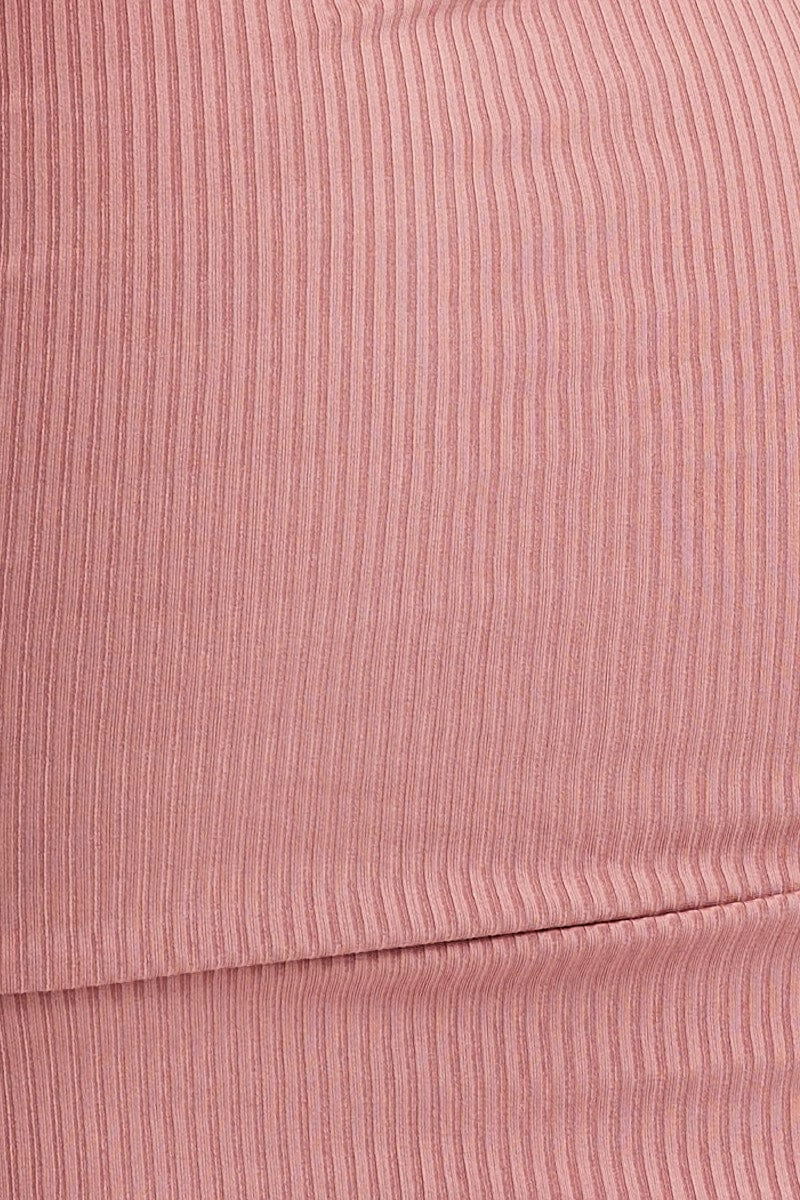 Pink Bodycon Dress One Shoulder Mini