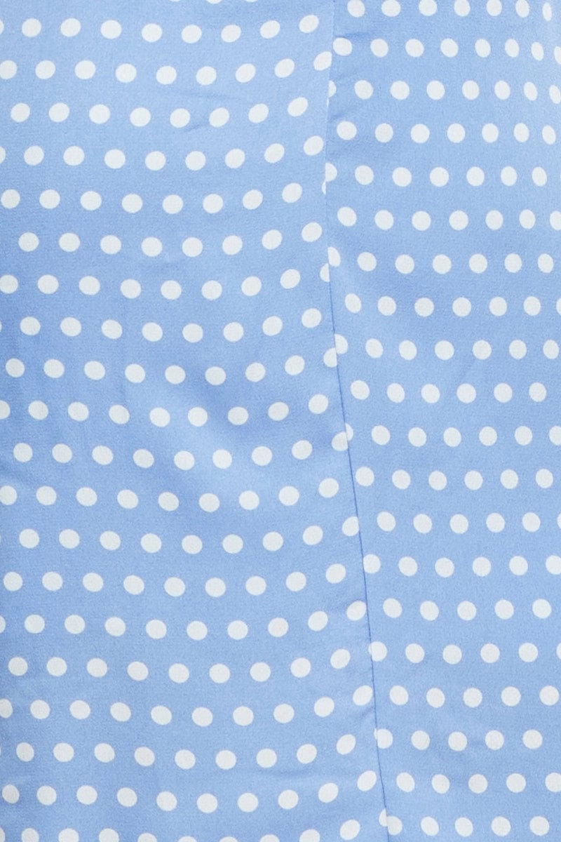 Polka Dot Midi Dress Sleeveless Evening