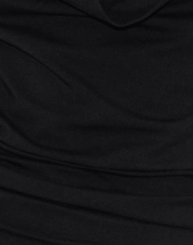 Pramita Plunge mini Dress in Jersey Black