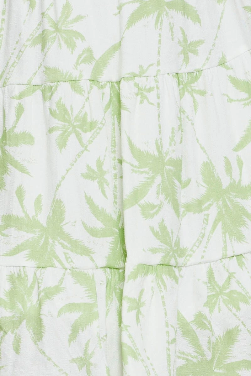 Print Flare Skirt Mini High Rise