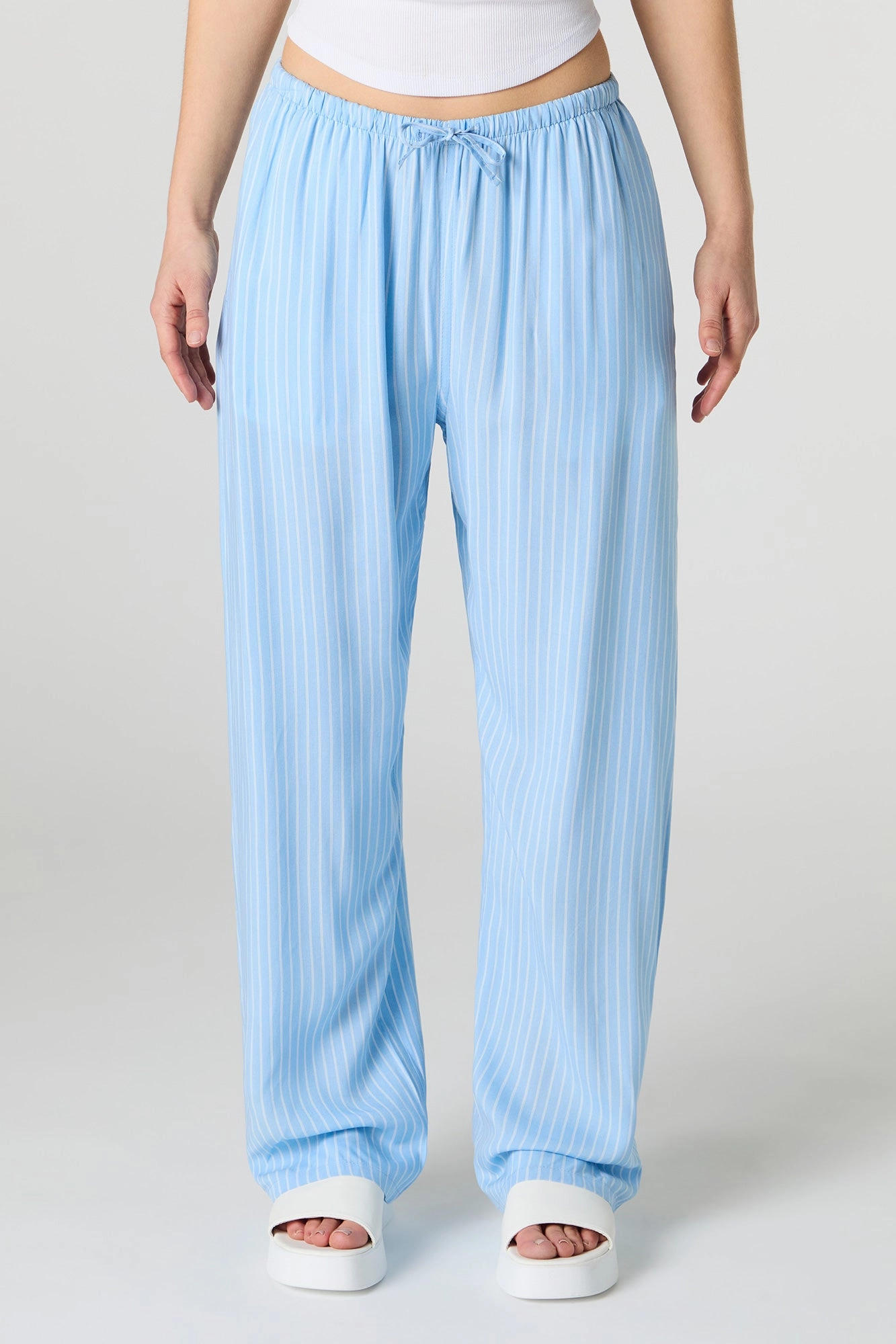Printed Drawstring Wide Leg Pant