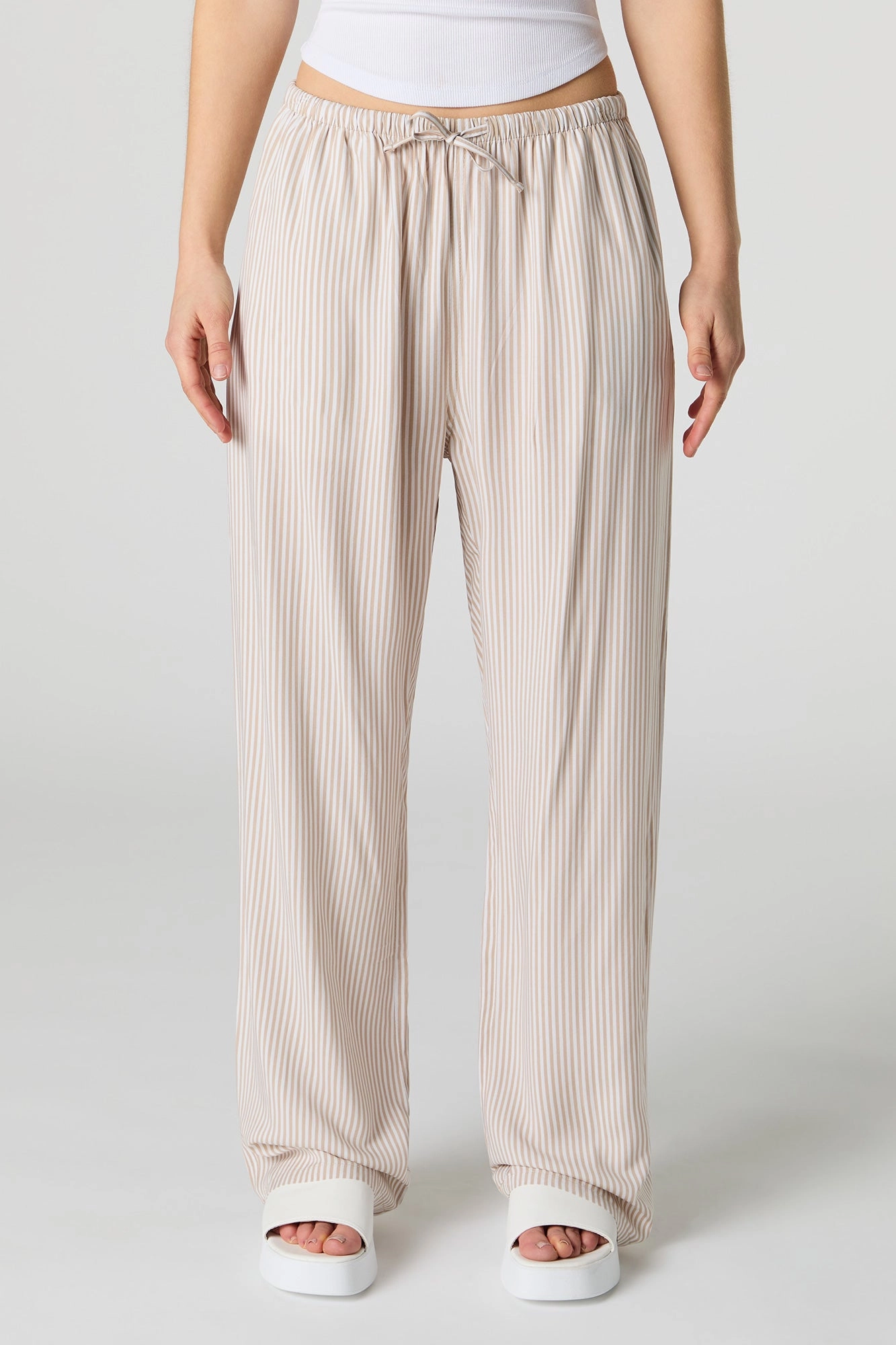 Printed Drawstring Wide Leg Pant