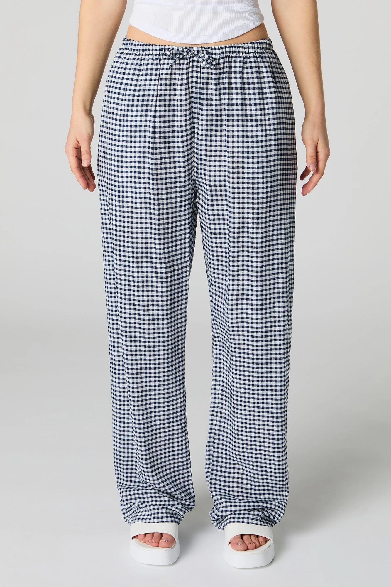 Printed Drawstring Wide Leg Pant
