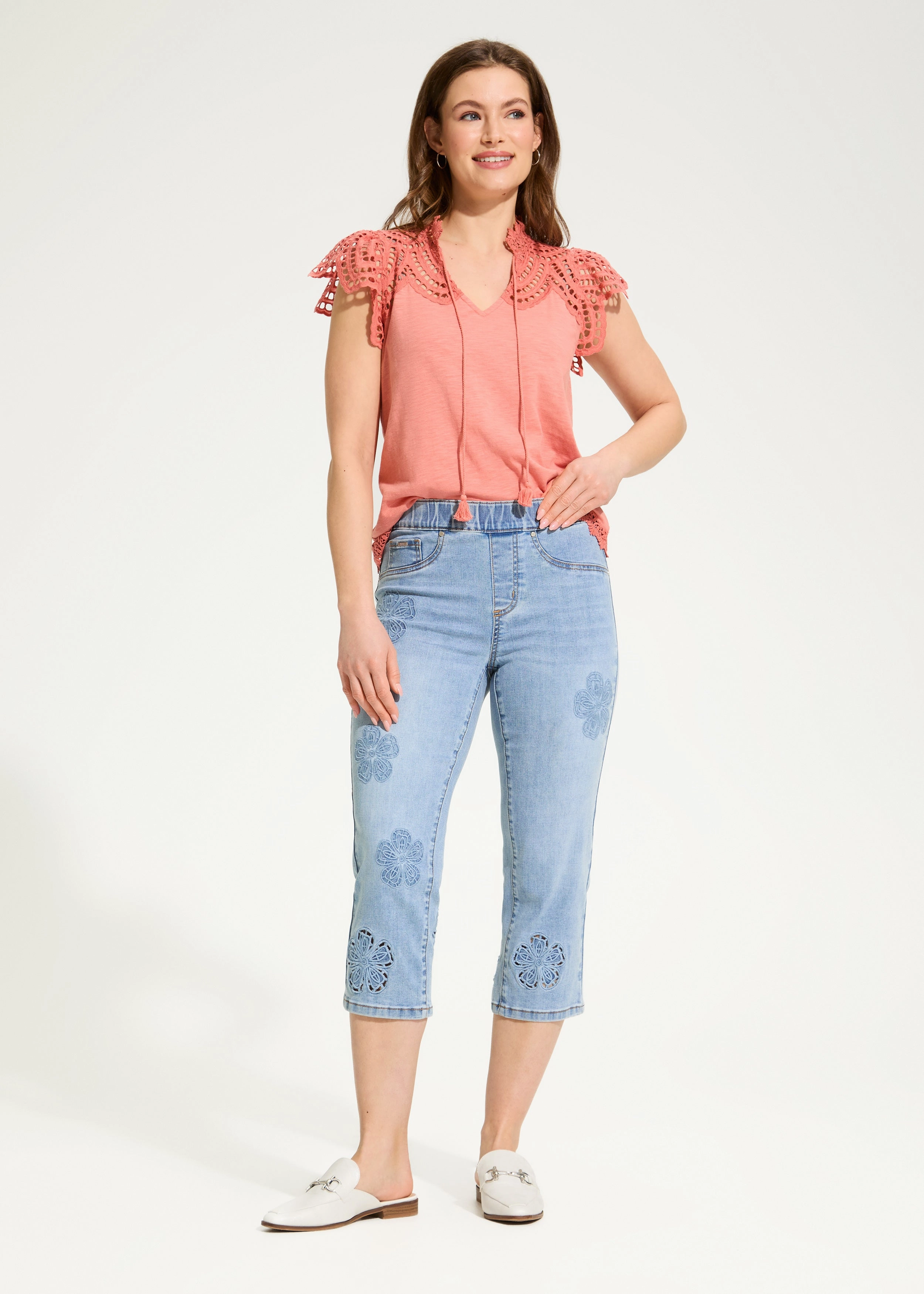 Pull-On Capri, Medium Blue