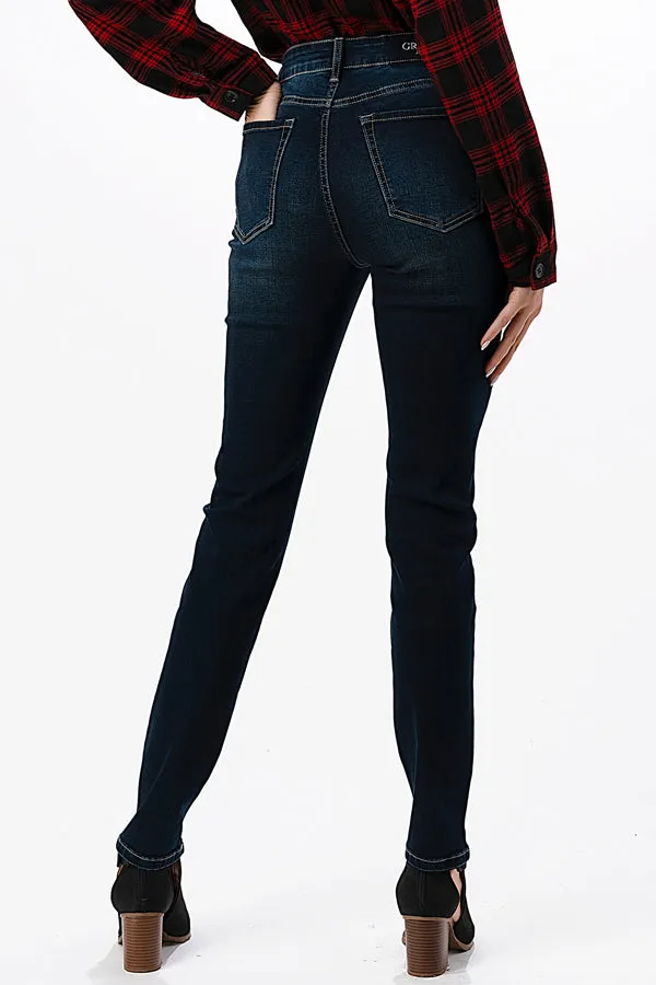 Ripped Fabric High Waisted Lyrca Skinny Jeans