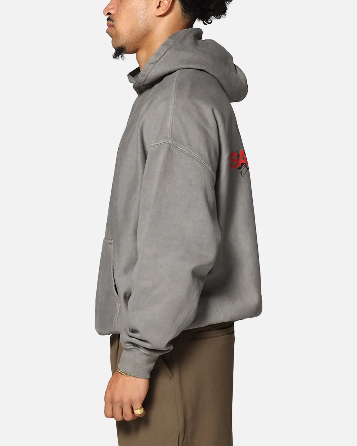 Saint Morta Memoriam Boxy Hoodie Washed Charcoal