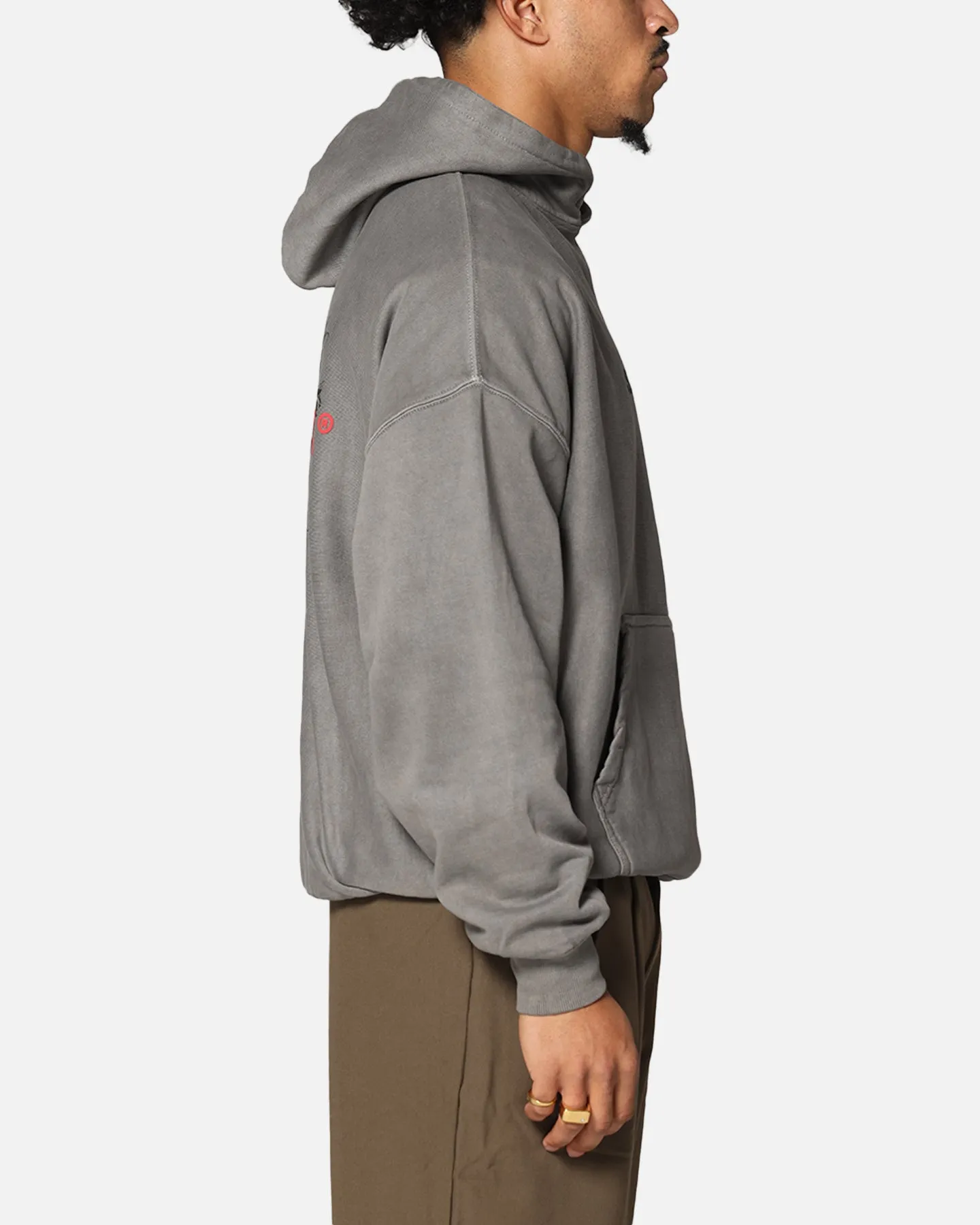 Saint Morta Memoriam Boxy Hoodie Washed Charcoal
