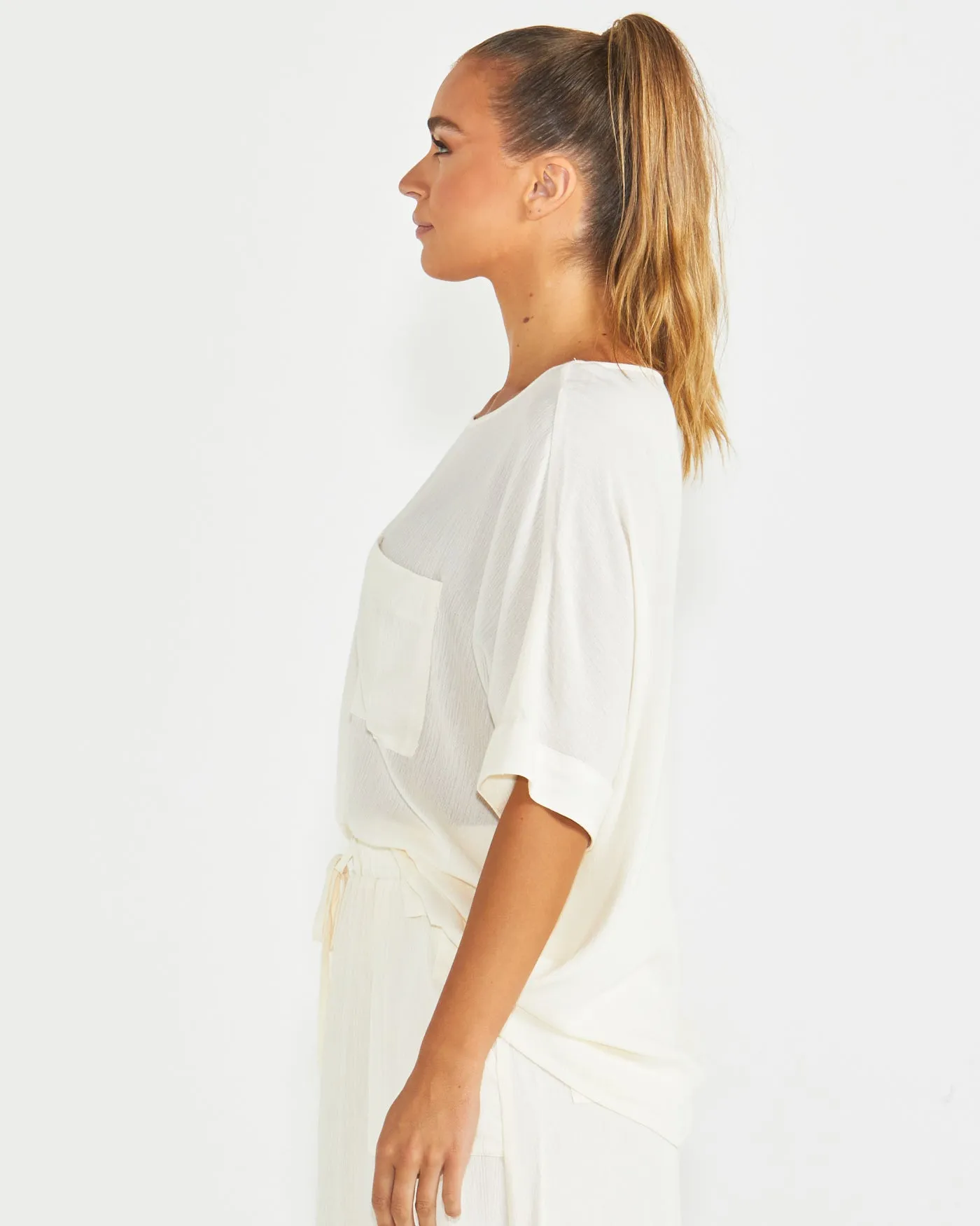 Sass Raya Oversized Top Cream
