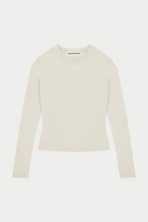 SCULPTING STRETCH LONG SLEEVE TOP - BONE