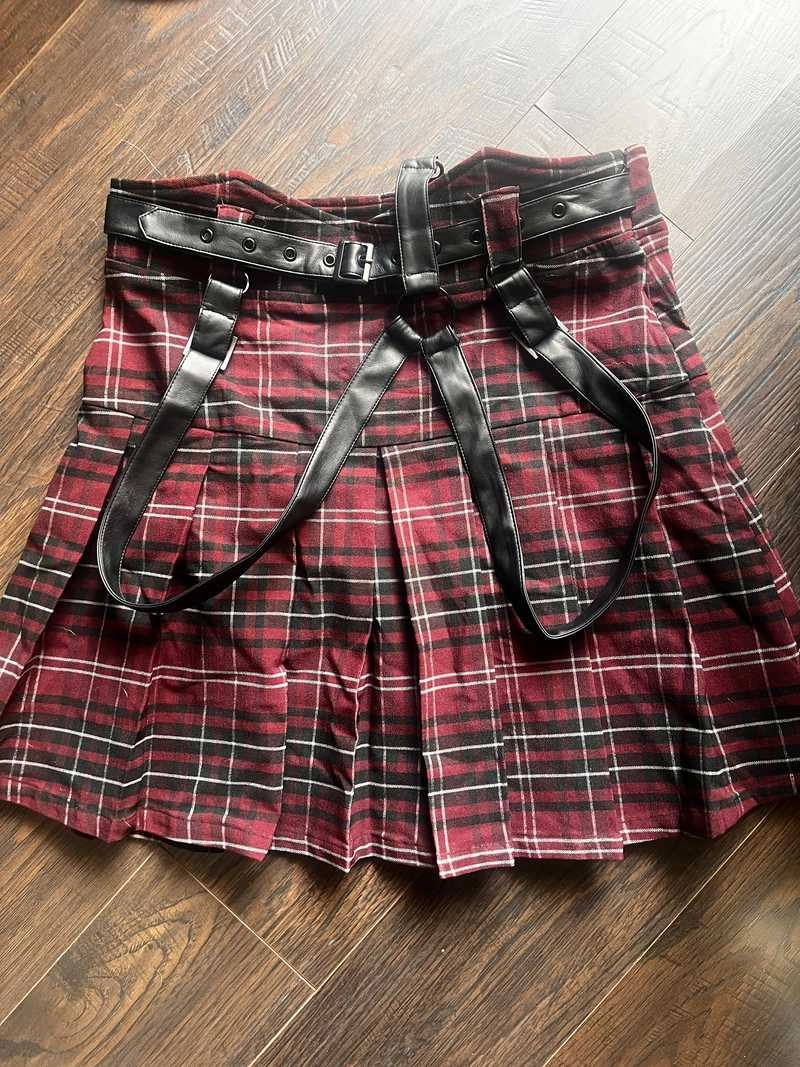 Shadows Suspender Mini Skirt [BLOOD TARTAN] Resurrect