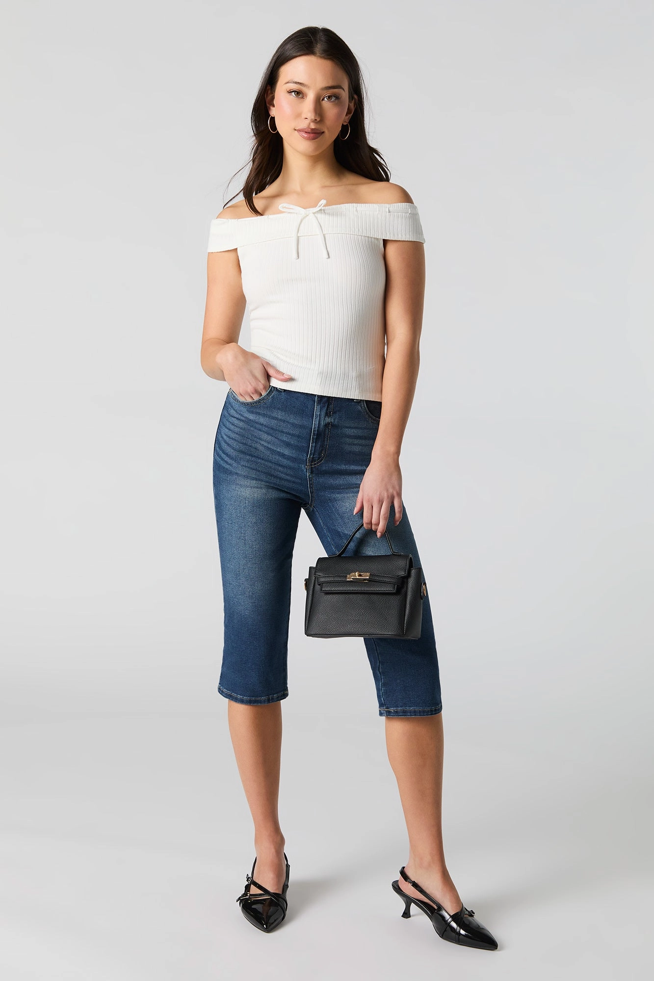 Stretch Denim Capri