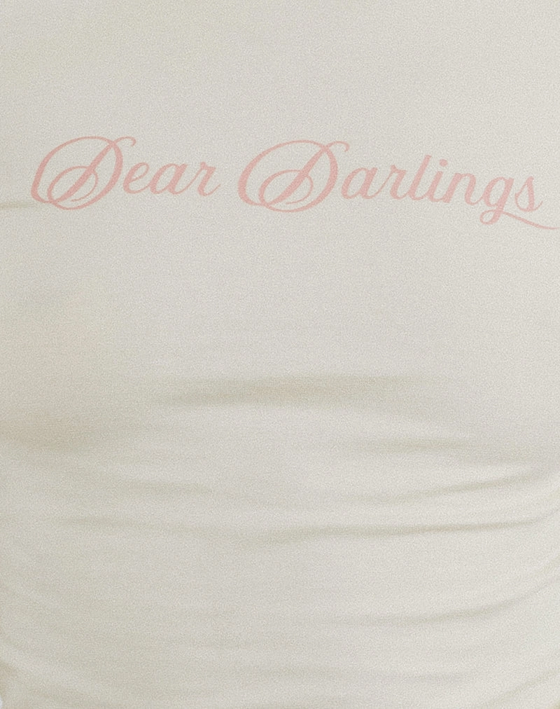 Sutin Tee in Buttermilk with Dear Darlings Print