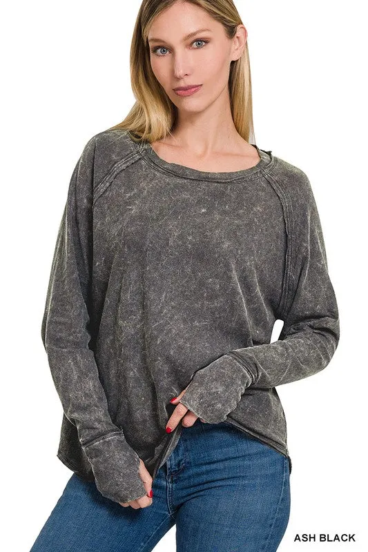 The Chloe Vintage Wash Scoop Neck Top | FINAL SALE