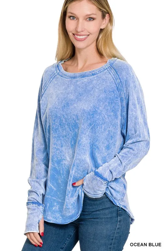 The Chloe Vintage Wash Scoop Neck Top | FINAL SALE