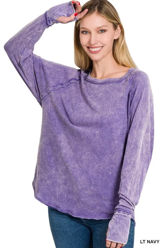 The Chloe Vintage Wash Scoop Neck Top | FINAL SALE