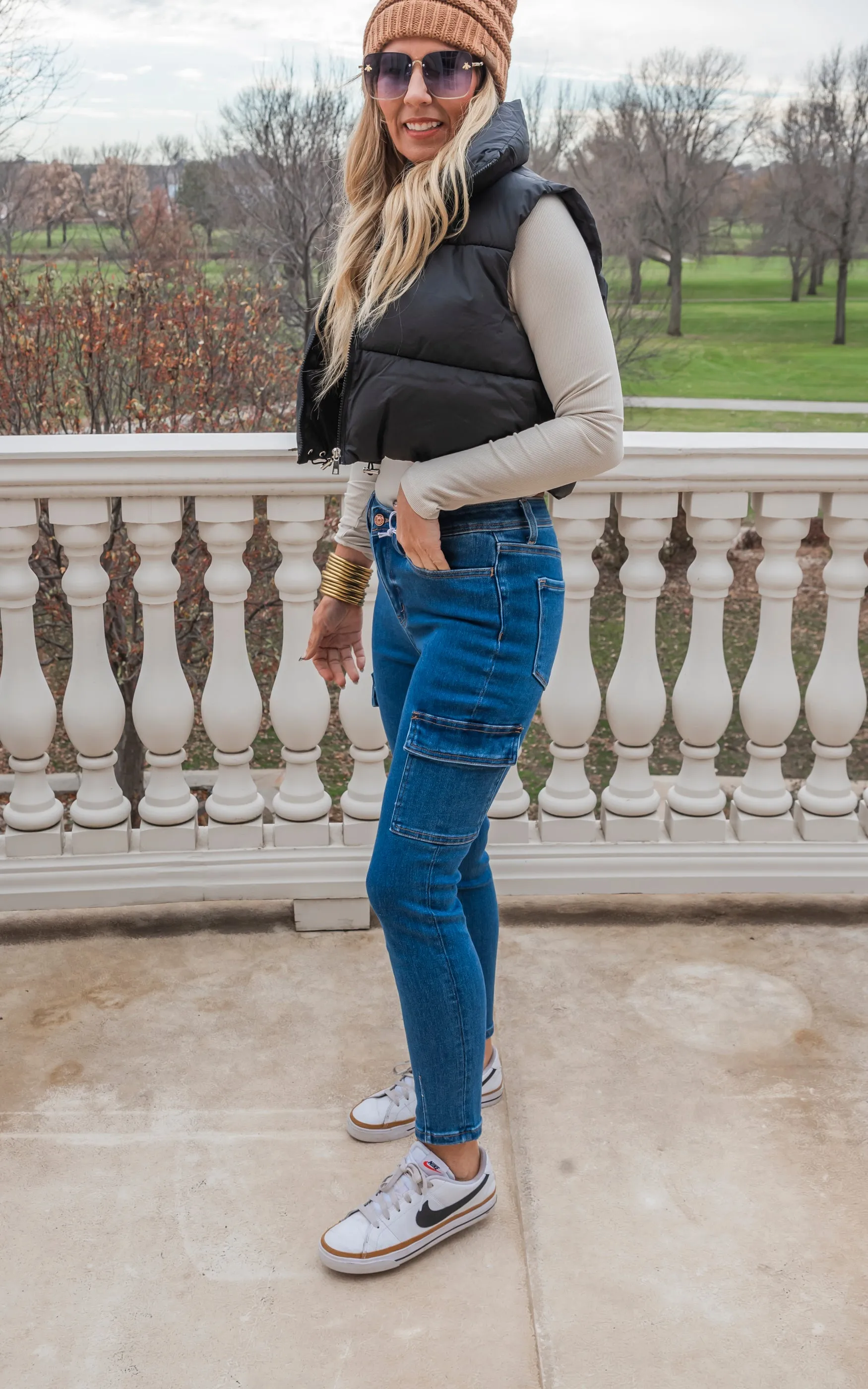 The J.Law High Rise Cargo Crop Skinny Denim Jean | Vervet - Final Sale