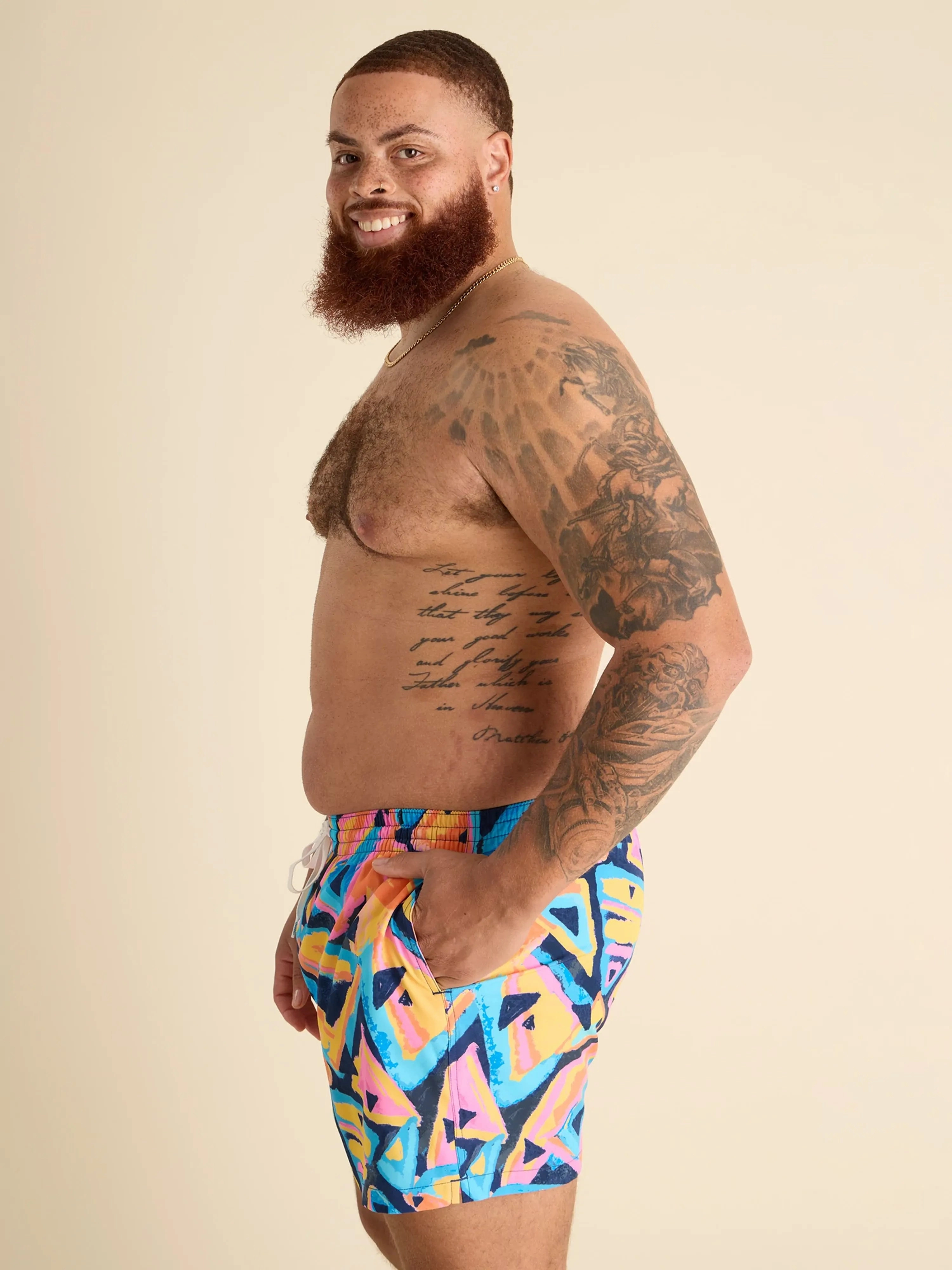 The Exploding Nachos 4" (Classic Lined Swim Trunk)