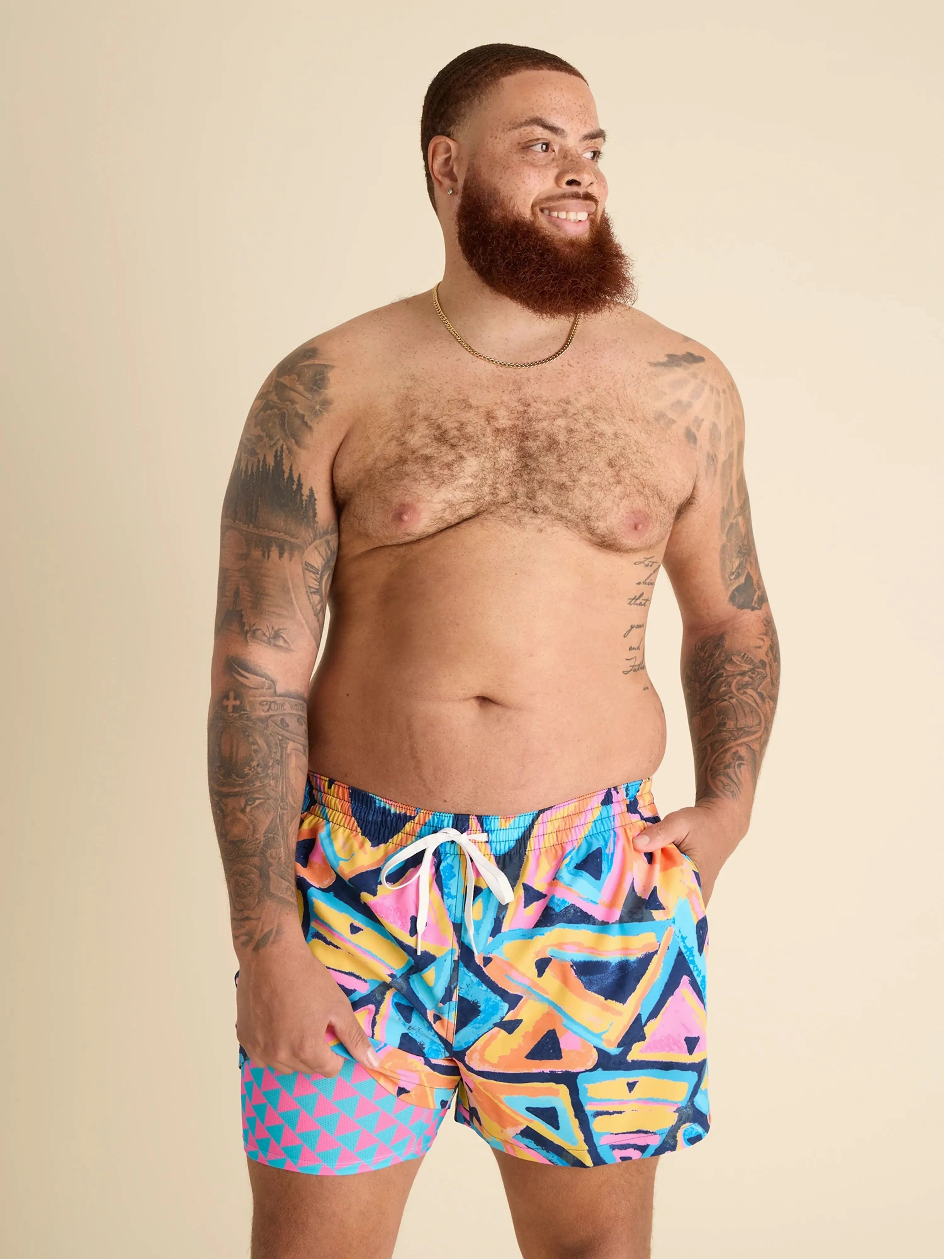 The Exploding Nachos 4" (Classic Lined Swim Trunk)