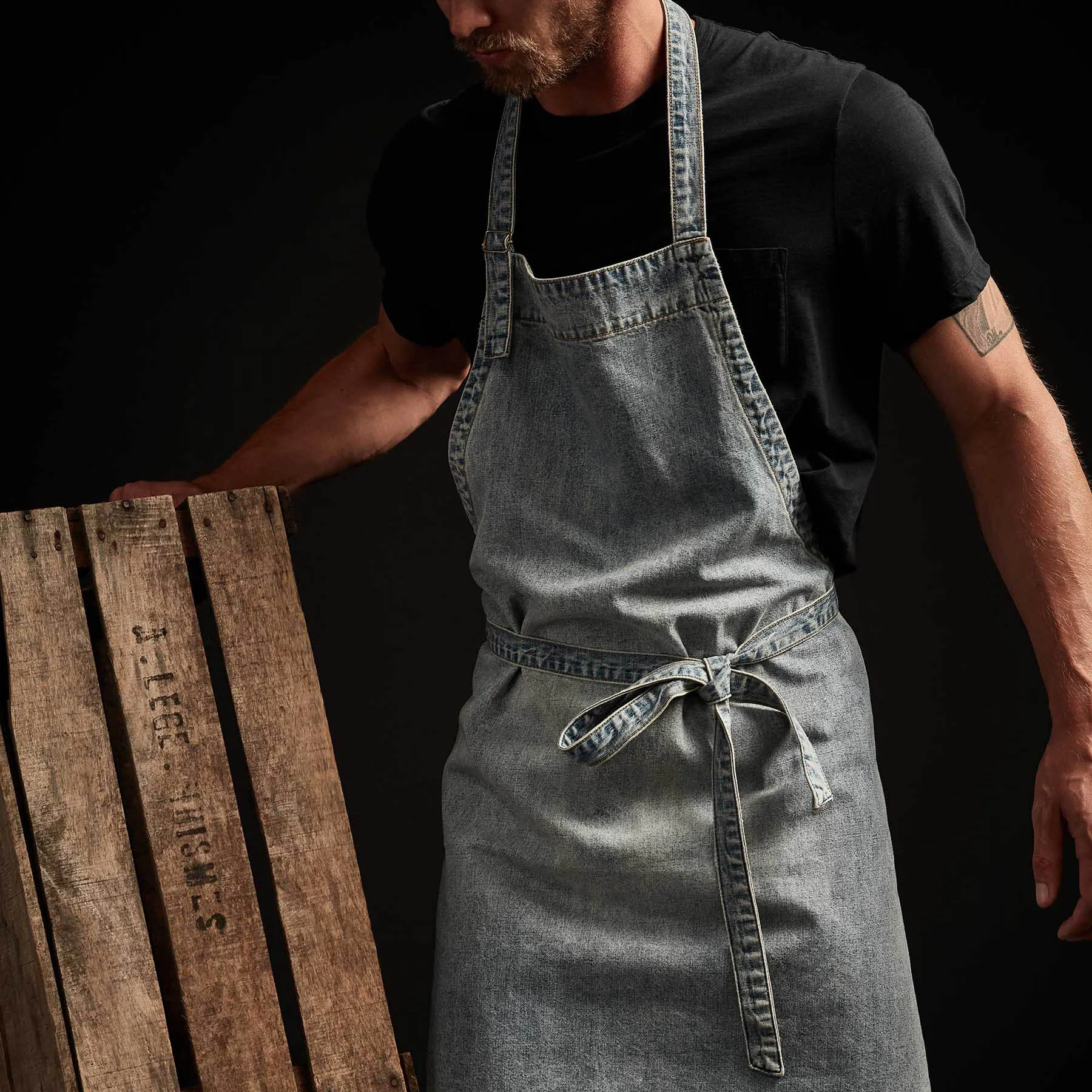 Vintage Denim Chef's Apron - Denim Wash