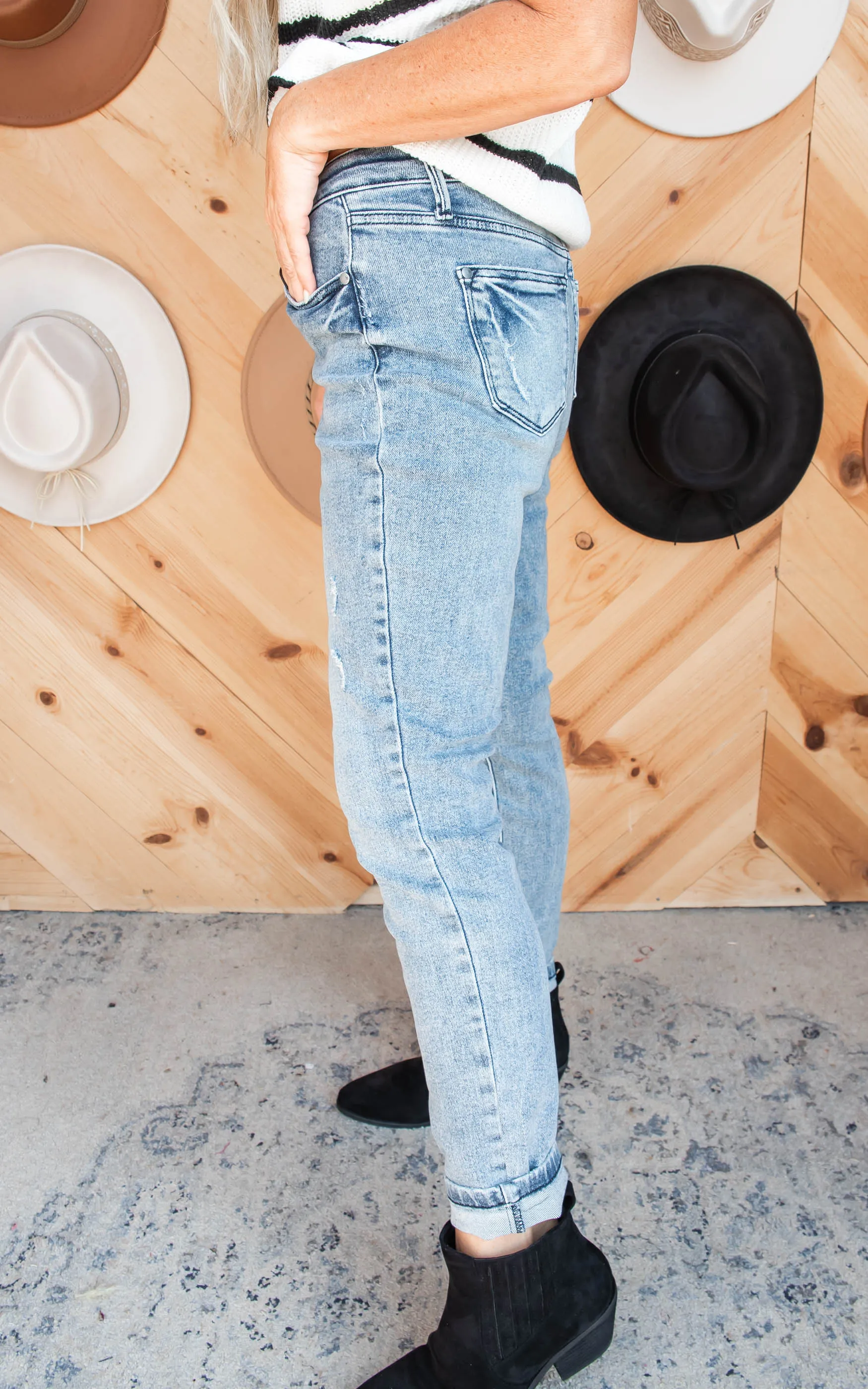 Vintage Mild Destroyed Slim Fit Denim Jeans  | Judy Blue - Final Sale